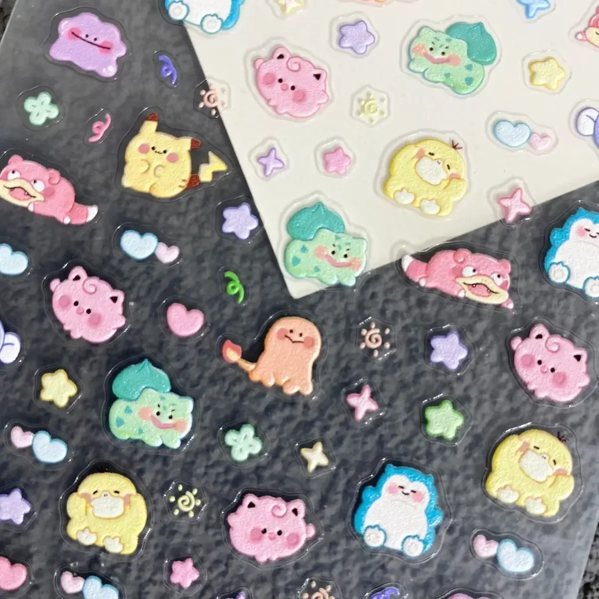 Anime Merchandise Nepal - Pokemon Pikachu Nagelaufkleber 5D geprägte Nagelkunst-Aufkleber