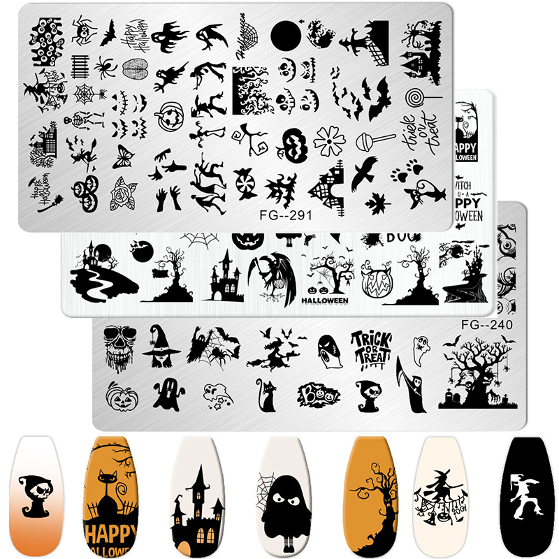 Anime Merchandise Nepal - Cartoon Halloween Nail Art Stamping Platten